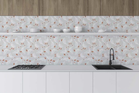 Serene Gray Flight removable wallpaper by Fancy Walls