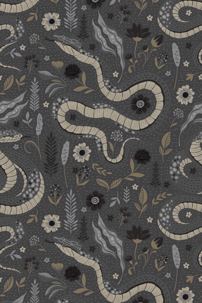 Fancy Walls gray Halloween gothic wallpaper for walls in barber shop