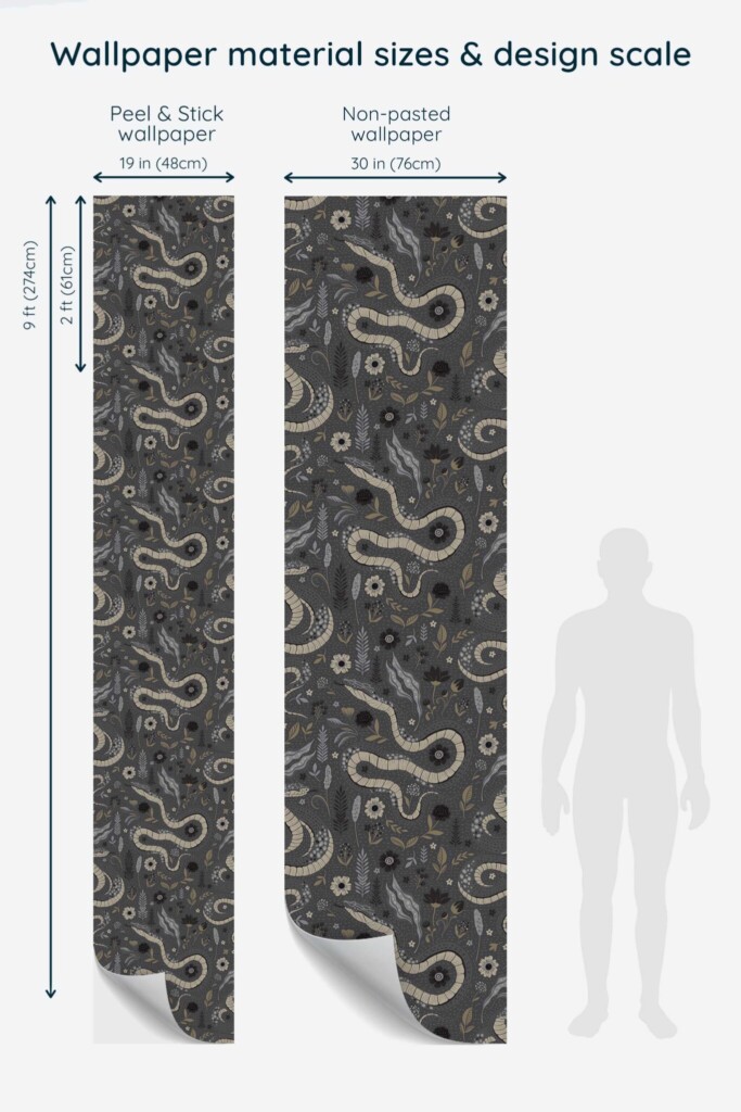 Fancy Walls gray Halloween gothic wallpaper for walls in barber shop