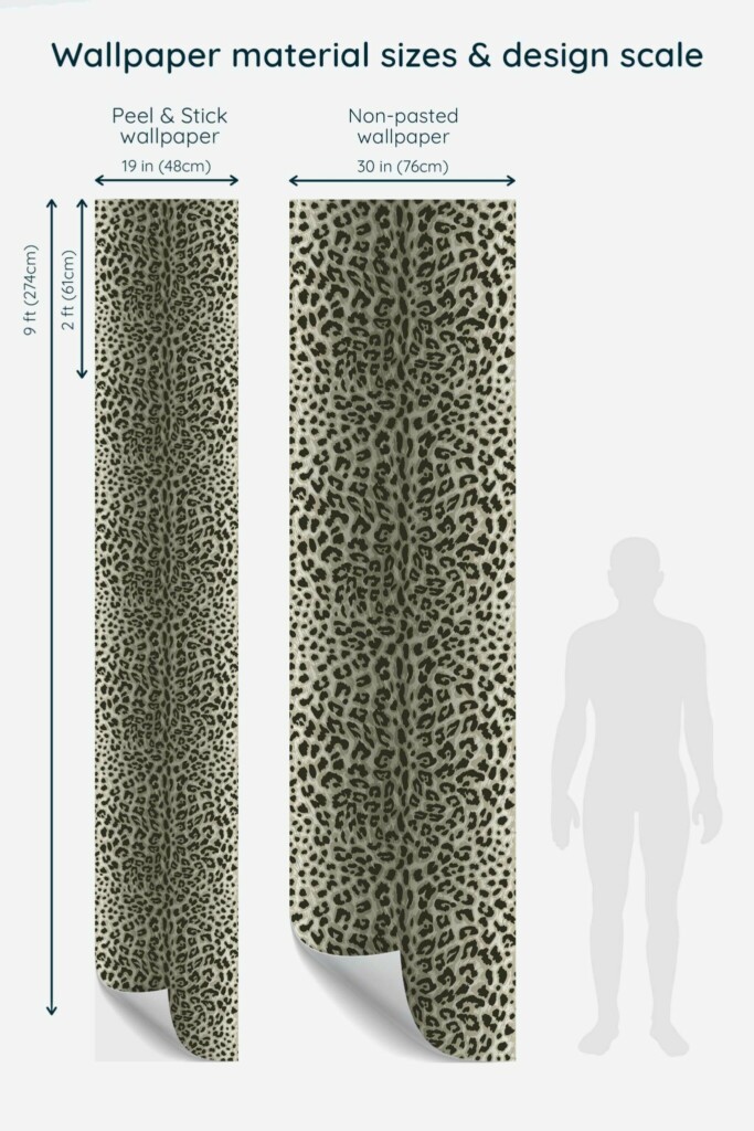 Fancy Walls Gray Leopard unpasted wallpaper