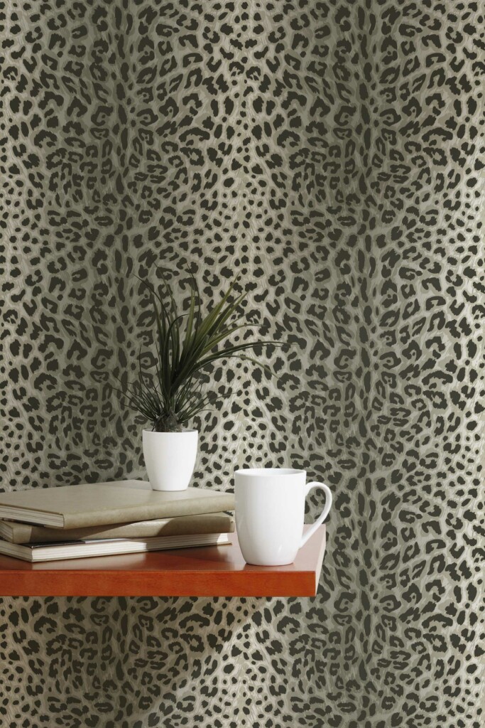 Fancy Walls Gray Leopard peel and stick wallpaper