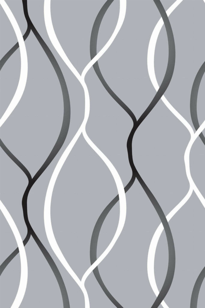Pattern repeat of Gray lines removable wallpaper design