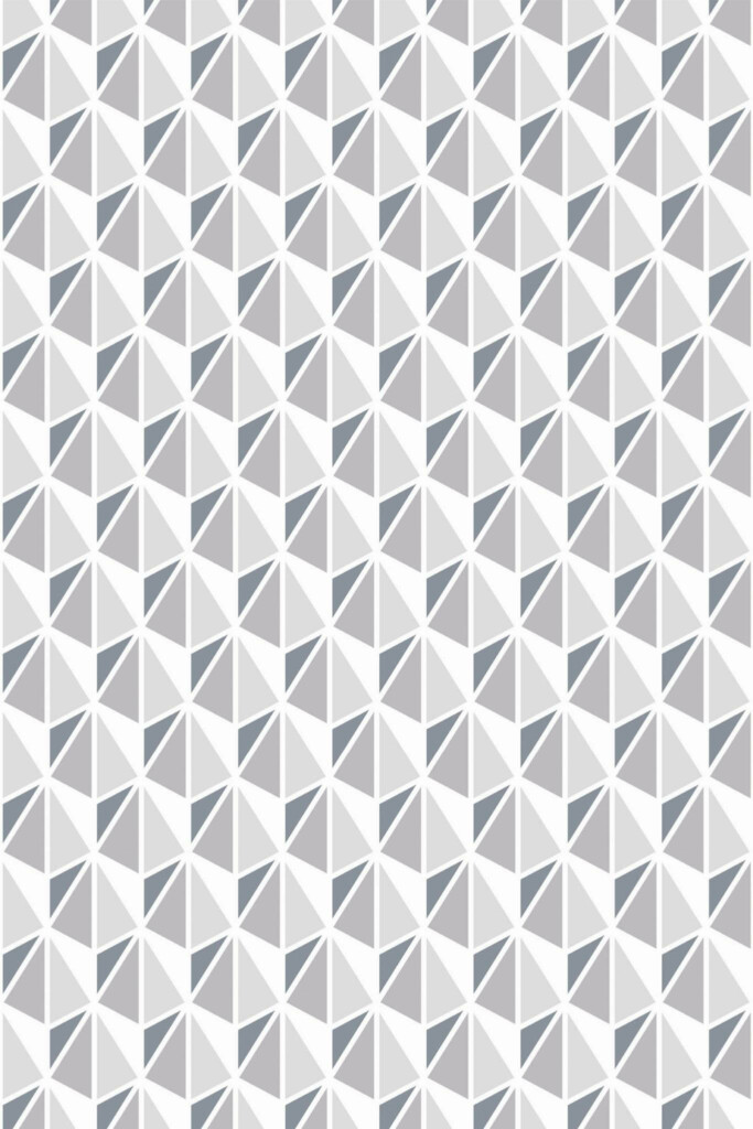 Pattern repeat of Gray modern geometric removable wallpaper design