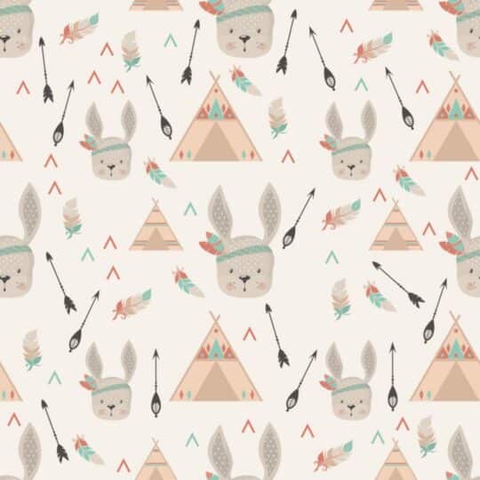 Tribal bunny nursery removable wallpaper