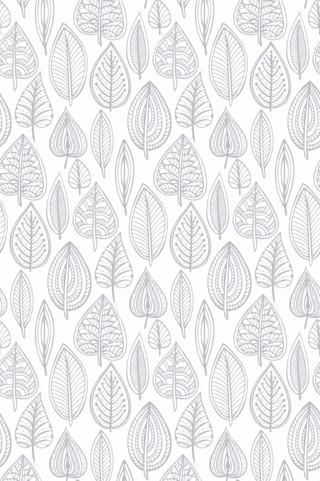Gray Scandi leaf Wallpaper Peel and Stick or NonPasted