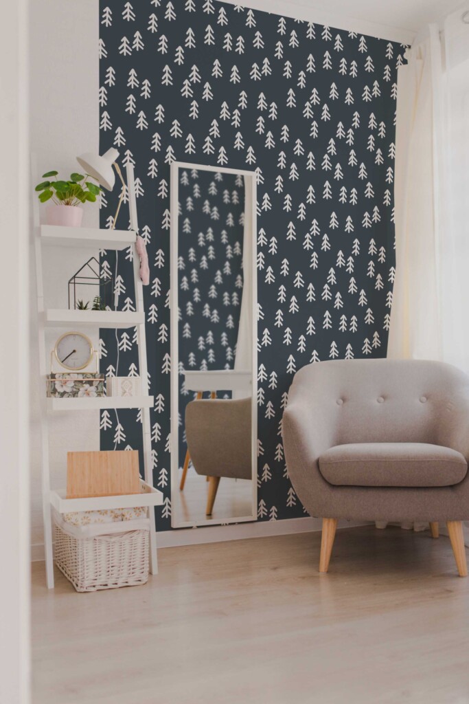 Gray Simple Pines peel and stick wallpaper by Fancy Walls