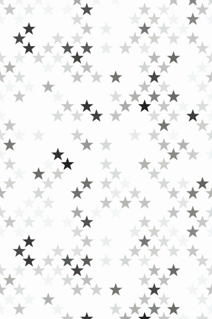 Pattern repeat of Gray star removable wallpaper design