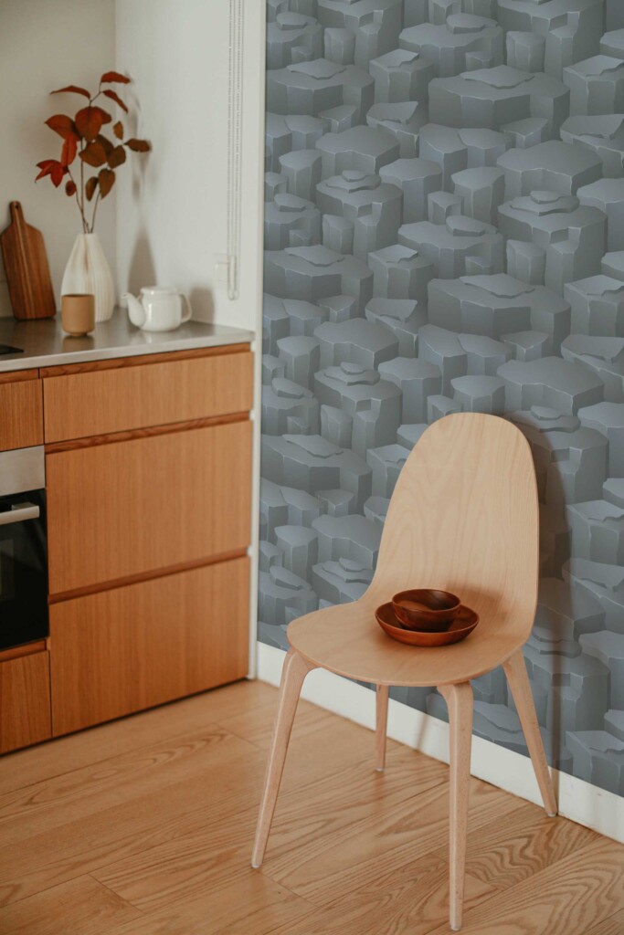 Traditional Gray Illustrated Stones Wallpaper for Walls by Fancy Walls.