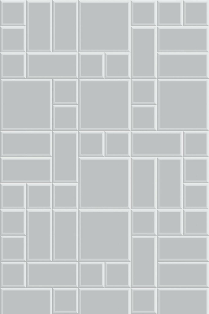 Pattern repeat of Gray tile removable wallpaper design