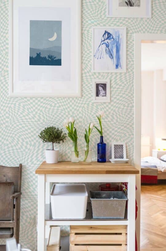 green illusion unpasted wallpaper