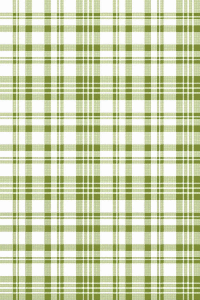 Pattern repeat of Green aesthetic plaid removable wallpaper design
