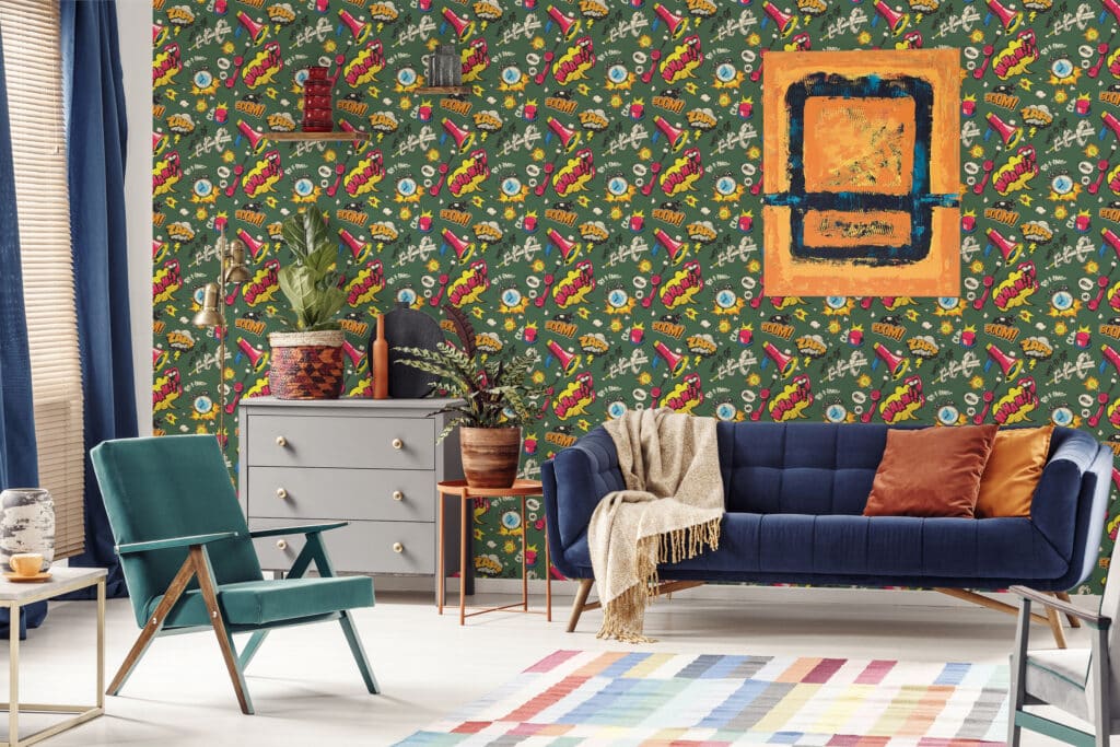 Pop art sticker wallpaper - Peel and Stick or Traditional