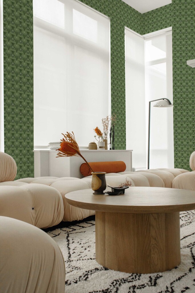 Green Geometric wallpaper for walls from Fancy Walls