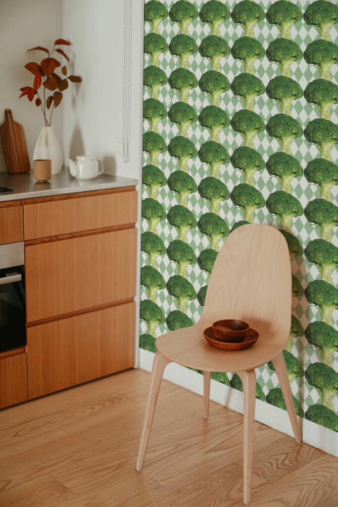 Fancy Walls self-adhesive wallpaper in green broccoli pattern