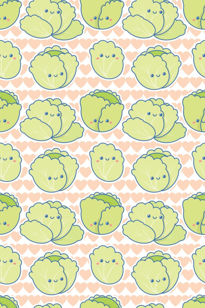 Fancy Walls Green Fun wallpaper for Accent wall walls in Cute Kawaii style removable wallpaper.