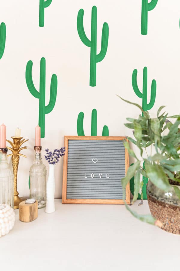Saguaro cactus stick on wallpaper