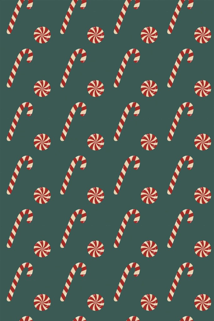 Green Classic Lollies peel and stick wallpaper by Fancy Walls