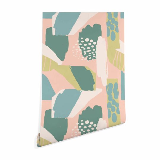Pastel paint brush stroke self adhesive wallpaper