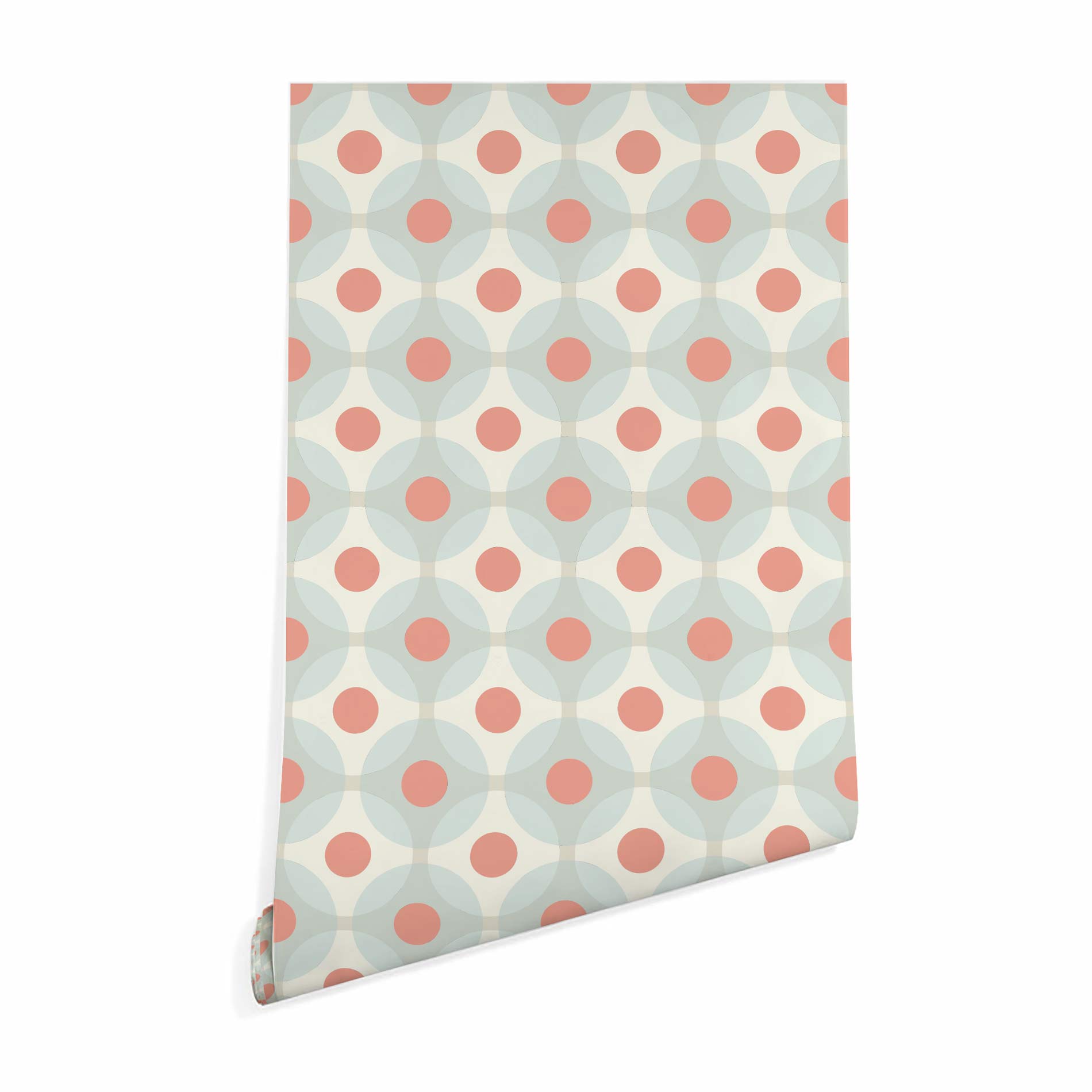 Retro geometric dotted peel and stick removable wallpaper
