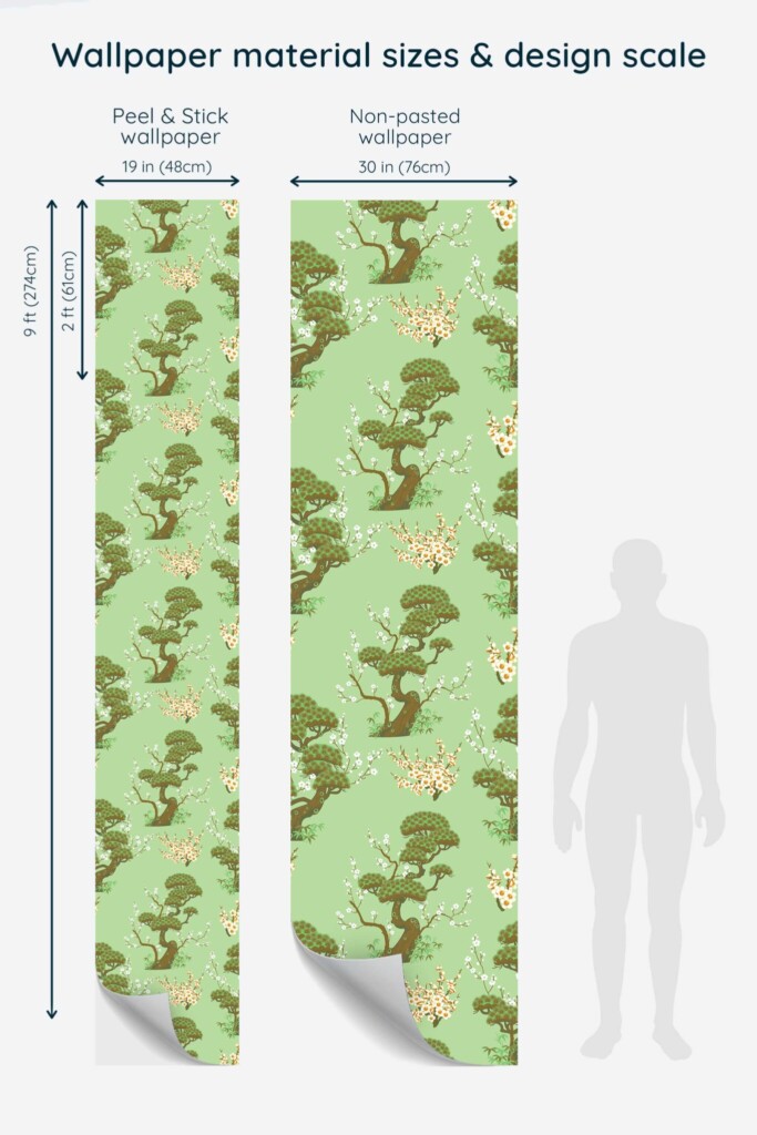 Fancy Walls green floral chinoiserie wallpaper for walls in dining room