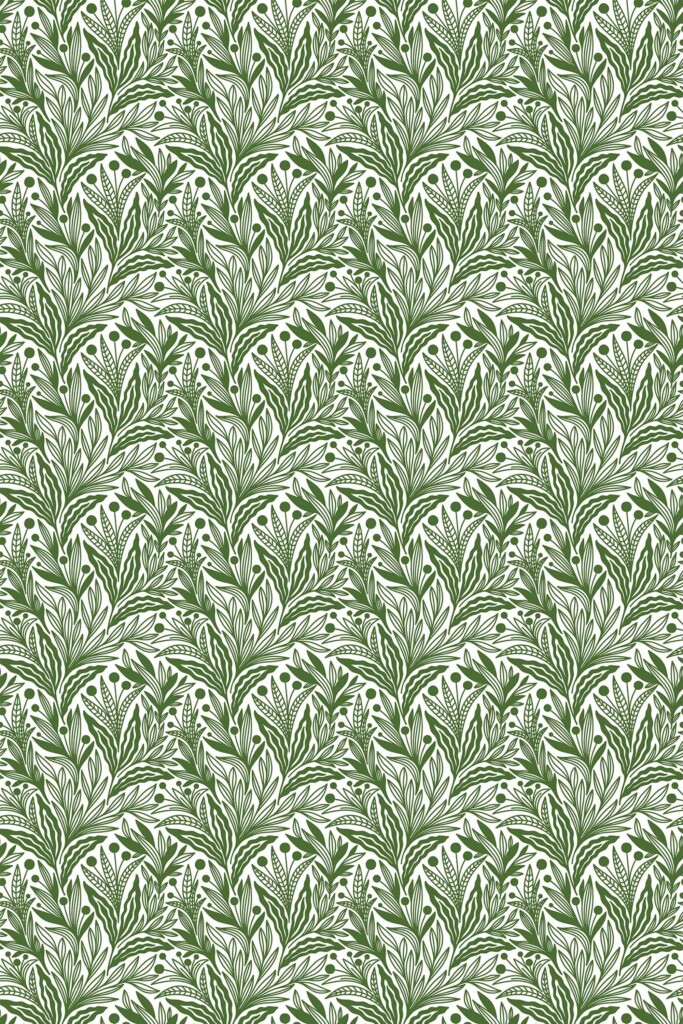 Fancy Walls green floral botanical wallpaper for walls in dining room decor