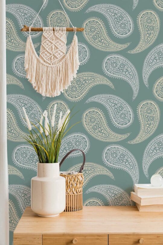 green minimalist unpasted wallpaper