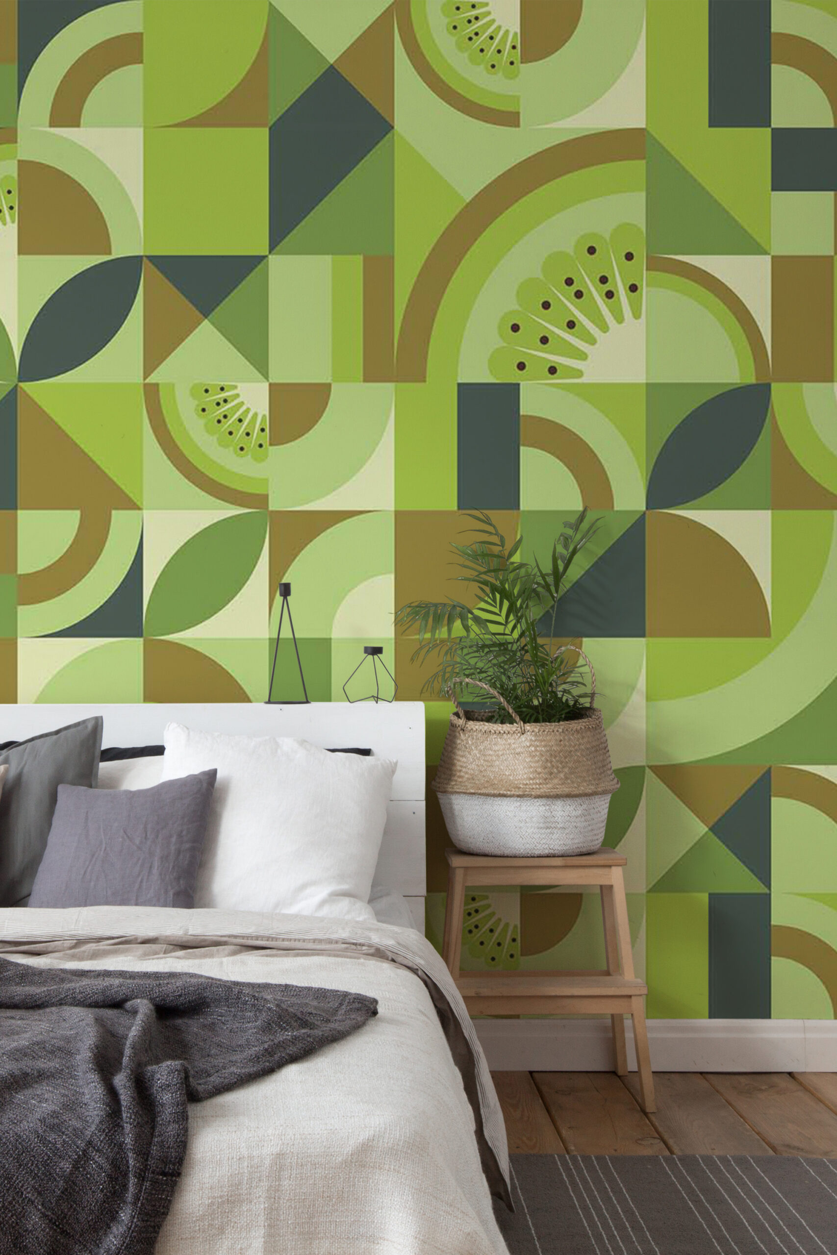 Retro Green Kiwi Design by Fancy Walls Wall Mural Peel and Stick