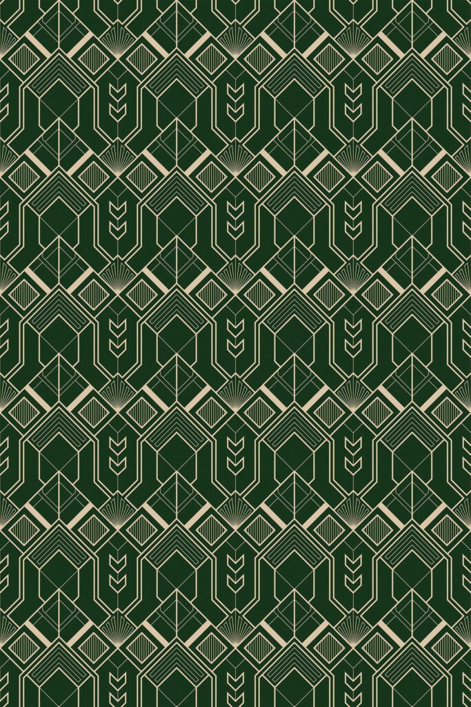 Fancy Walls Green Geometric self-adhesive wallpaper