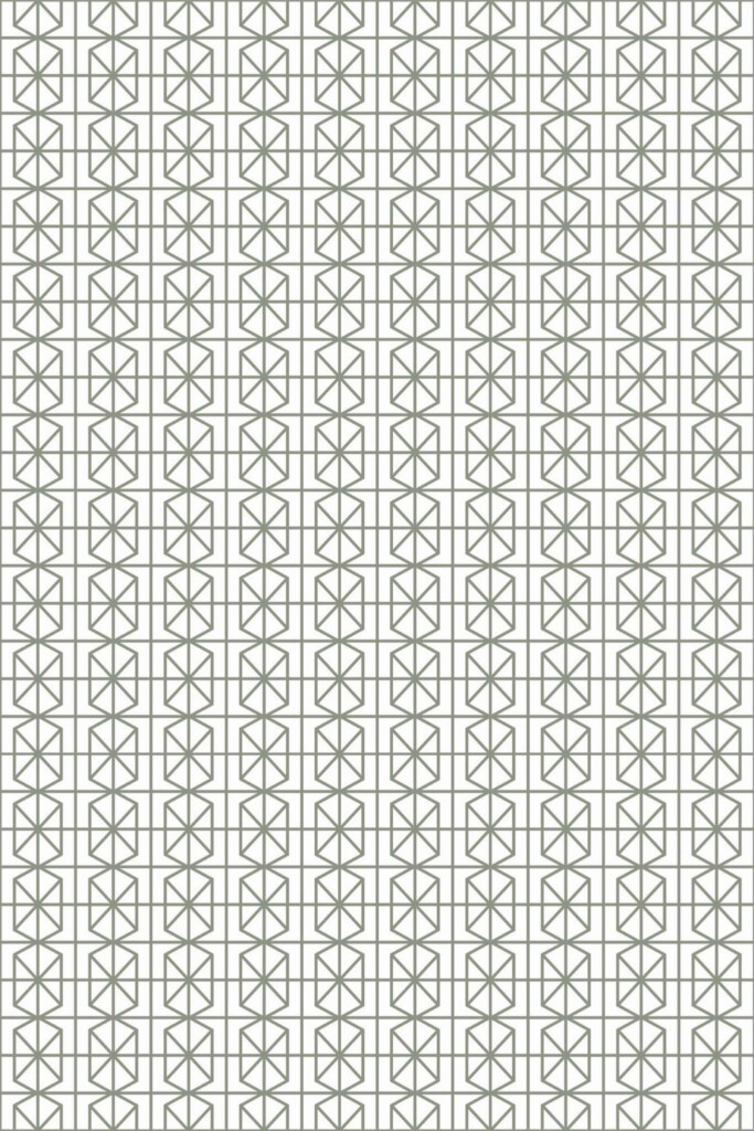 Pattern repeat of Green geometric removable wallpaper design