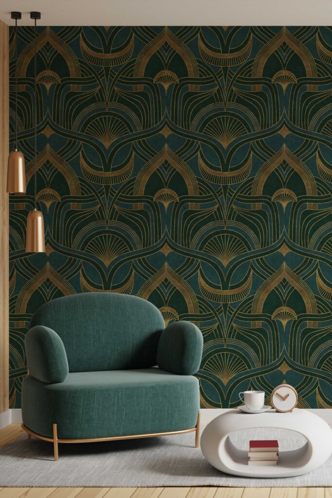 Fancy Walls removable wallpaper with a sophisticated Art Nouveau theme.