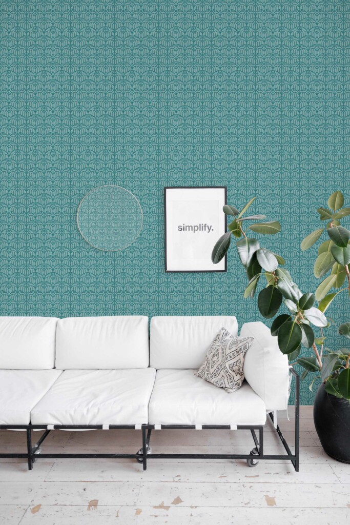 Fancy Walls Green Geometric peel and stick wallpaper