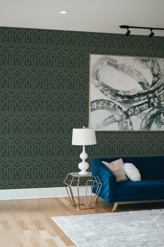 Fancy Walls Green Geometric traditional wallpaper