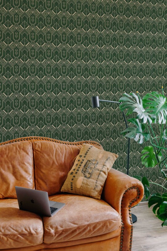 Fancy Walls Green Geometric traditional wallpaper