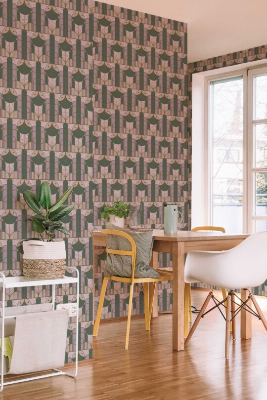 Fancy Walls Green Geometric unpasted wallpaper