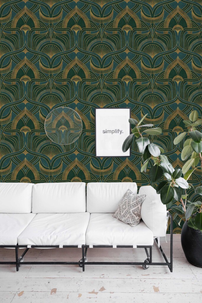 Fancy Walls Green Geometric unpasted wallpaper