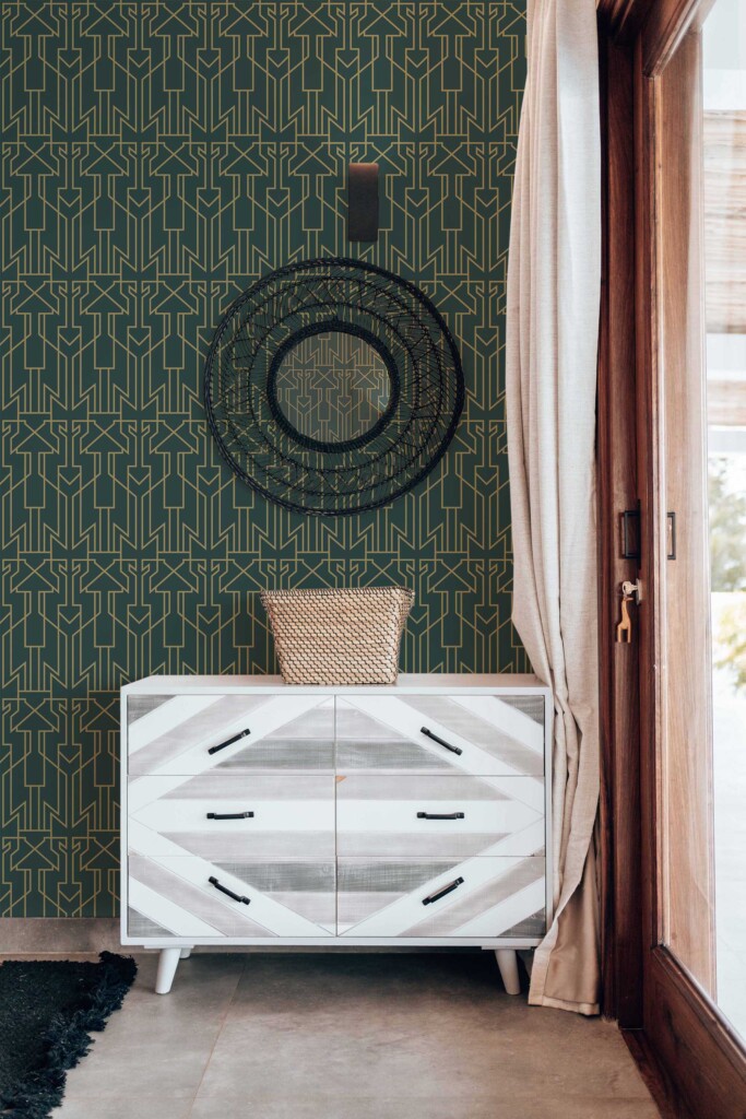 Fancy Walls Green Geometric unpasted wallpaper