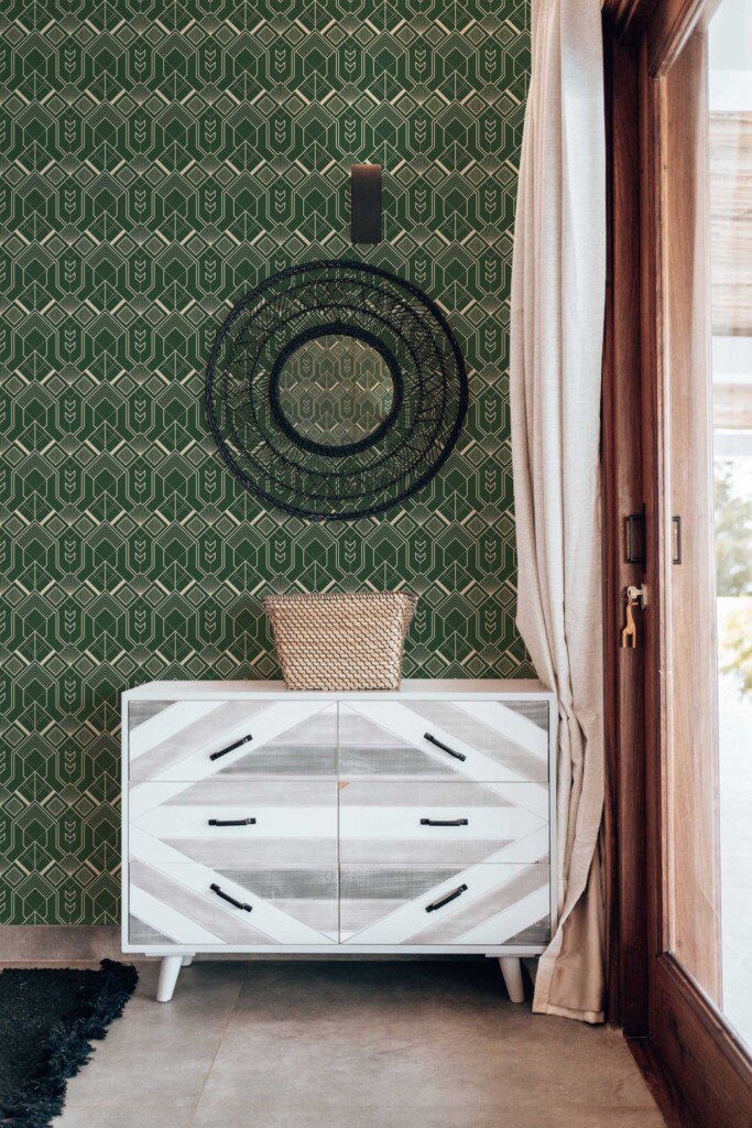 Fancy Walls Green Geometric Art Deco removable wallpaper