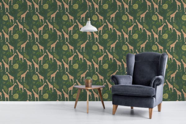 green giraffe peel and stick removable wallpaper