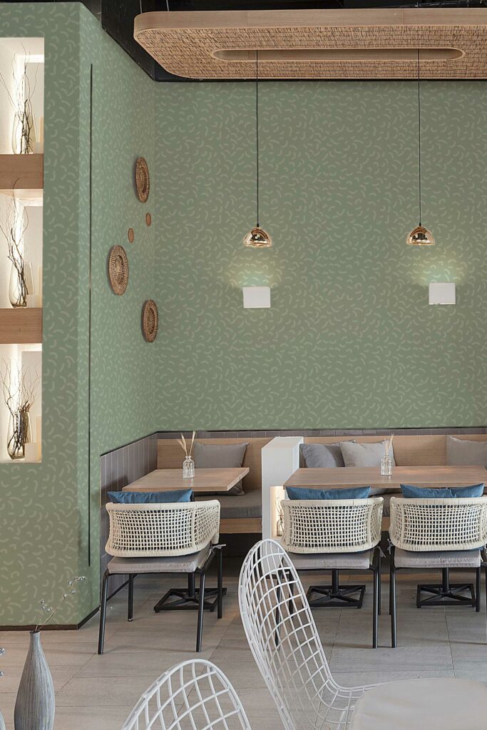 Verdant Cafe Vibes removable wallpaper from Fancy Walls