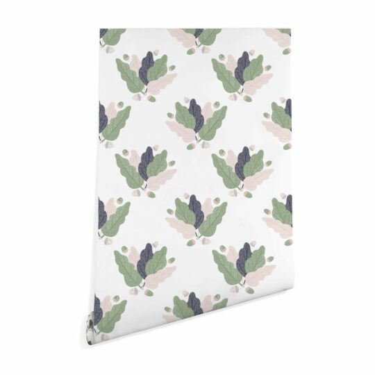 Scandinavian oak leaf peel and stick removable wallpaper