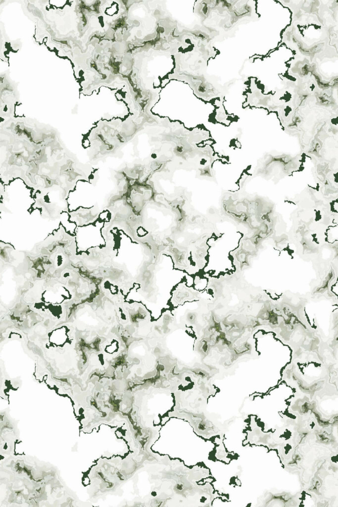 Pattern repeat of Green marble removable wallpaper design