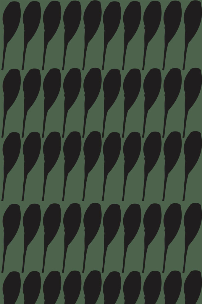 Pattern repeat of Green modern abstract removable wallpaper design