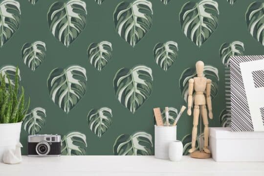 Monstera leaf sticky wallpaper