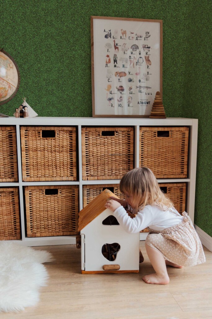 Traditional Wallpaper with Green Other Textures design by Fancy Walls.