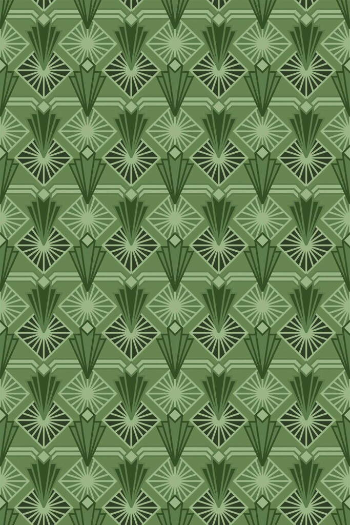 Fancy Walls self-adhesive wallpaper in green art deco design