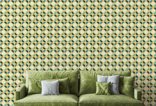 Emerald Geometric Echo non-pasted wallpaper by Fancy Walls