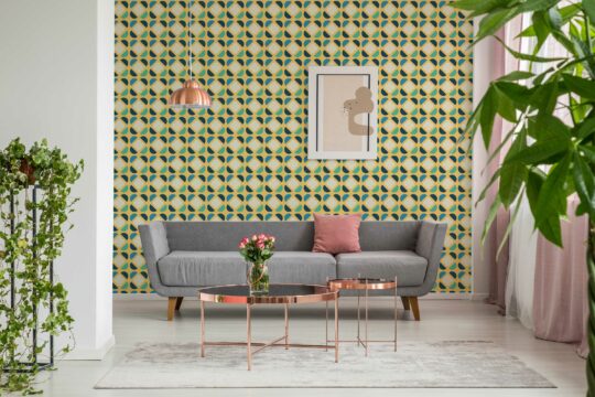 Eclectic Green Geometry by Fancy Walls