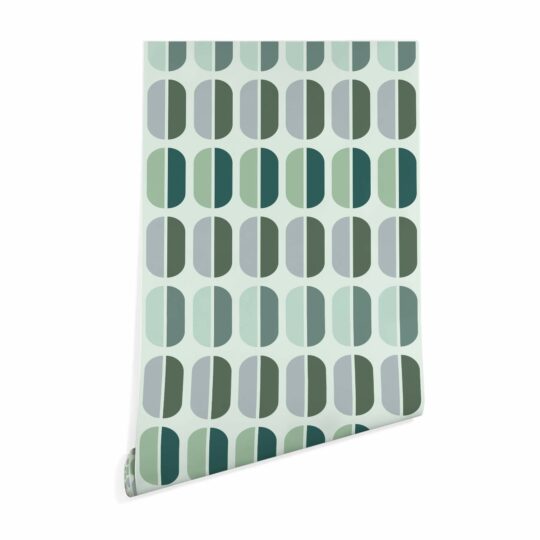 Green pastel retro peel and stick removable wallpaper