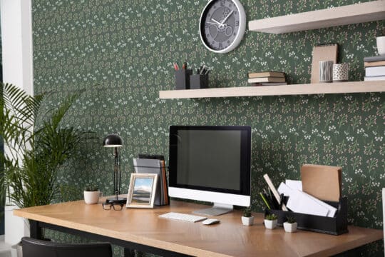 green home office peel and stick removable wallpaper