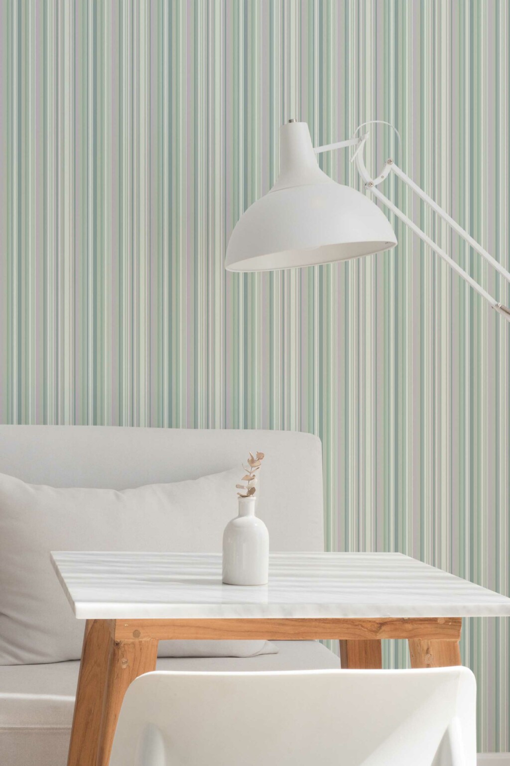 Green Elegant Stripes Wallpaper - Peel and Stick or Non-Pasted